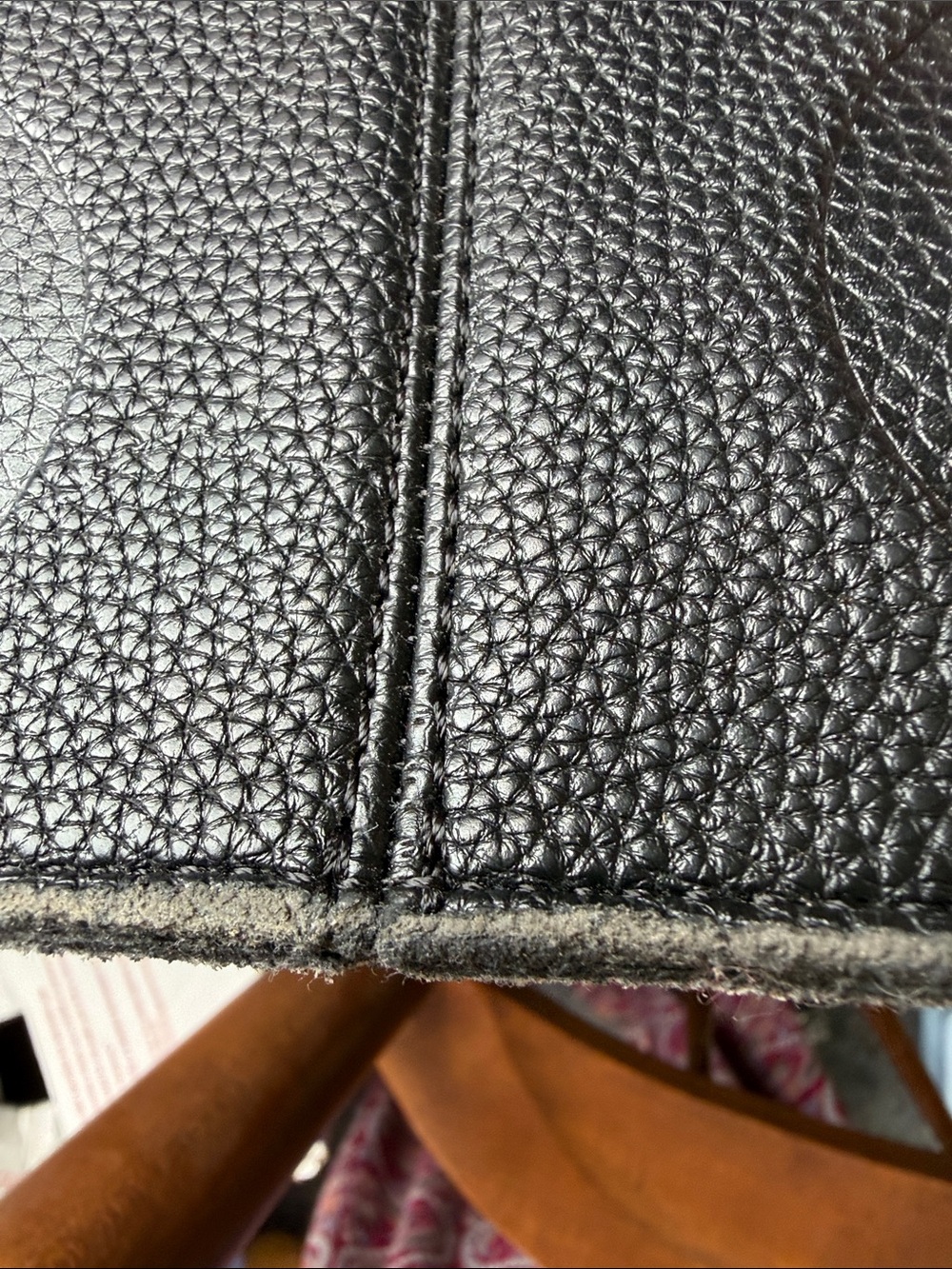 Black Embossed Monogram Leather Tote - Picture 5 of 8